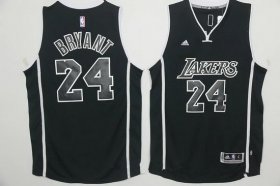 Wholesale Cheap Men\'s Los Angeles Lakers #24 Kobe Bryant Black With Black Stitched NBA Adidas Revolution 30 Swingman Jersey