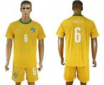 Wholesale Cheap Cote d'lvoire #6 Bolly Home Soccer Country Jersey