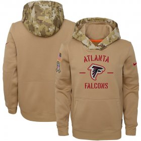 Wholesale Cheap Youth Atlanta Falcons Nike Khaki 2019 Salute to Service Therma Pullover Hoodie