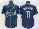 Wholesale Cheap Men's Seattle Seahawks #11 Jaxon Smith-Njigba Navy With Patch Cool Base Stitched Baseball Jersey