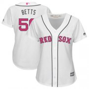 Wholesale Cheap Red Sox #50 Mookie Betts White Mother's Day Cool Base Women's Stitched MLB Jersey