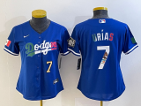Wholesale Cheap Women's Los Angeles Dodgers #7 Julio Urias Blue 2020 World Series Cool Base Nike Jersey4