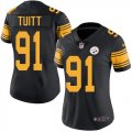 Wholesale Cheap Nike Steelers #91 Stephon Tuitt Black Women's Stitched NFL Limited Rush Jersey
