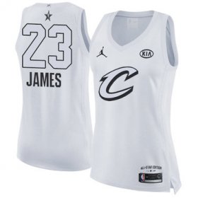 Wholesale Cheap Nike Cleveland Cavaliers #23 LeBron James White Women\'s NBA Jordan Swingman 2018 All-Star Game Jersey