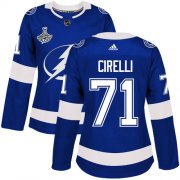 Cheap Adidas Lightning #71 Anthony Cirelli Blue Home Authentic Women's 2020 Stanley Cup Champions Stitched NHL Jersey