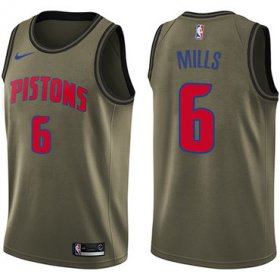 Wholesale Cheap Nike Pistons #6 Terry Mills Green Salute to Service NBA Swingman Jersey