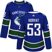 Wholesale Cheap Adidas Canucks #53 Bo Horvat Blue Home Authentic Women's Stitched NHL Jersey