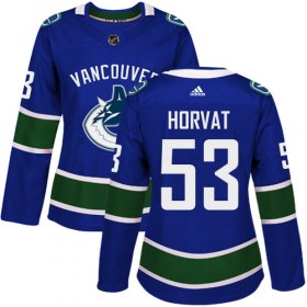 Wholesale Cheap Adidas Canucks #53 Bo Horvat Blue Home Authentic Women\'s Stitched NHL Jersey