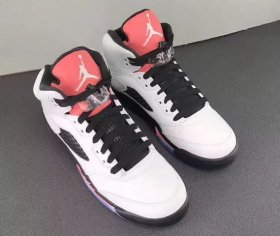 Wholesale Cheap Womens Air Jordan 5 Retro Shoes White/pink-black