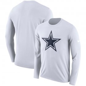 Wholesale Cheap Dallas Cowboys Nike Fan Gear Primary Logo Performance Long Sleeve T-Shirt White