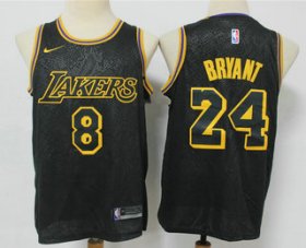 Wholesale Cheap Men\'s Los Angeles Lakers ##8 #24 Kobe Bryant Black 2020 Nike City Edition Stitched Jersey