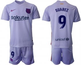 Wholesale Cheap Men 2021-2022 Club Barcelona away purple 9 Soccer Jerseys