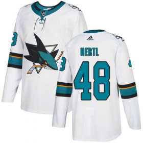 Wholesale Cheap Adidas Sharks #48 Tomas Hertl White Road Authentic Stitched Youth NHL Jersey