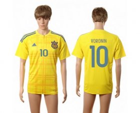 Wholesale Cheap Ukraine #10 Voronin Home Soccer Country Jersey