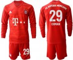 Wholesale Cheap Bayern Munchen #29 Coman Home Long Sleeves Soccer Club Jersey