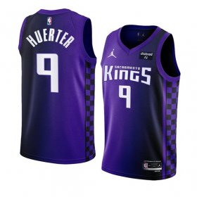 Men\'s Sacramento Kings #9 Kevin Huerter Purple 2023-24 Statement Edition Swingman Stitched Jersey