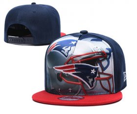 Wholesale Cheap Patriots Team Logo Navy Red Adjustable Leather Hat TX