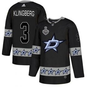 Wholesale Cheap Adidas Stars #3 John Klingberg Black Authentic Team Logo Fashion 2020 Stanley Cup Final Stitched NHL Jersey