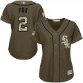 Wholesale Cheap White Sox #2 Nellie Fox Green Salute to Service Women's Stitched MLB Jersey