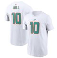 Wholesale Cheap Men's Miami Dolphins #10 Tyreek Hill 2022 White Name & Number T-Shirt