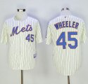 Wholesale Cheap Mets #45 Zack Wheeler Cream(Blue Strip) Alternate Cool Base Stitched MLB Jersey