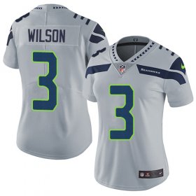 Wholesale Cheap Nike Seahawks #3 Russell Wilson Grey Alternate Women\'s Stitched NFL Vapor Untouchable Limited Jersey