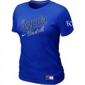 Wholesale Cheap Women's MLB Kansas City Royals Blue Nike Short Sleeve Practice T-Shirt