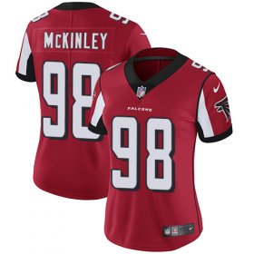 Wholesale Cheap Nike Falcons #98 Takkarist McKinley Red Team Color Women\'s Stitched NFL Vapor Untouchable Limited Jersey