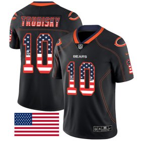 Wholesale Cheap Nike Bears #10 Mitchell Trubisky Black Men\'s Stitched NFL Limited Rush USA Flag Jersey