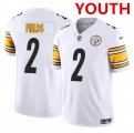Cheap Youth Pittsburgh Steelers #2 Justin Fields White 2023 F.U.S.E. Vapor Untouchable Limited Football Stitched Jersey