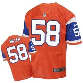 Wholesale Cheap Nike Broncos #58 Von Miller Orange Throwback Men\'s Stitched NFL Elite Jersey