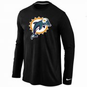 Wholesale Cheap Nike Miami Dolphins Logo Long Sleeve T-Shirt Black