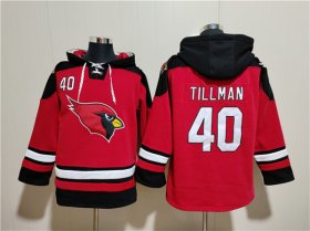 Cheap Men\'s Arizona Cardinals #40 Pat Tillman Red Ageless Must-Have Lace-Up Pullover Hoodie