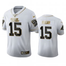 Wholesale Cheap Carolina Panthers #15 Chris Hogan Men\'s Nike White Golden Edition Vapor Limited NFL 100 Jersey