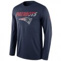 Wholesale Cheap Men's New England Patriots Nike Navy Legend Staff Practice Long Sleeves Performance T-Shirt