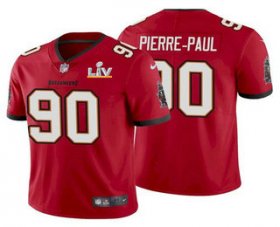 Wholesale Cheap Men\'s Tampa Bay Buccaneers #90 Jason Pierre-Paul Red 2021 Super Bowl LV Limited Stitched NFL Jersey