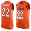 Wholesale Cheap Nike Broncos #22 C.J. Anderson Orange Team Color Men's Stitched NFL Limited Tank Top Jersey