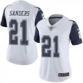 Wholesale Cheap Nike Cowboys #21 Deion Sanders White Women's Stitched NFL Limited Rush Jersey