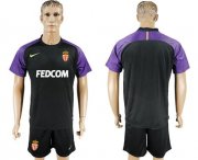 Wholesale Cheap Monaco Blank Black Goalkeeper Soccer Club Jersey