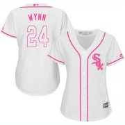 Wholesale Cheap White Sox #24 Early Wynn White/Pink Fashion Women's Stitched MLB Jersey