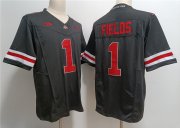 Men's Ohio State Buckeyes #1 Justin Fields Black 2023 F.U.S.E. Limited Stitched Jersey