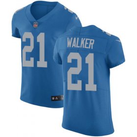 Wholesale Cheap Nike Lions #21 Tracy Walker Blue Throwback Men\'s Stitched NFL Vapor Untouchable Elite Jersey