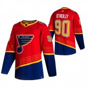 Wholesale Cheap St. Louis Blues #90 Ryan O'Reilly Red Men's Adidas 2020-21 Reverse Retro Alternate NHL Jersey