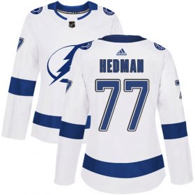 Cheap Adidas Lightning #77 Victor Hedman White Road Authentic Women\'s Stitched NHL Jersey