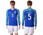 Wholesale Cheap Brazil #5 Ramires Away Long Sleeves Soccer Country Jersey