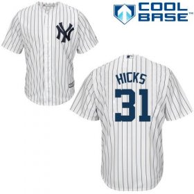 Wholesale Cheap Yankees #31 Aaron Hicks White Cool Base Stitched Youth MLB Jersey