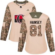 Wholesale Cheap Adidas Senators #81 Ron Hainsey Camo Authentic 2017 Veterans Day Women's Stitched NHL Jersey