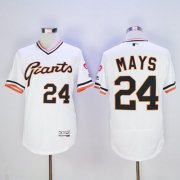 Wholesale Cheap Giants #24 Willie Mays White Flexbase Authentic Collection Cooperstown Stitched MLB Jersey