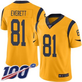 Wholesale Cheap Nike Rams #81 Gerald Everett Gold Men\'s Stitched NFL Limited Rush 100th Season Jersey
