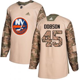 Wholesale Cheap Adidas Islanders #45 Noah Dobson Camo Authentic 2017 Veterans Day Stitched NHL Jersey